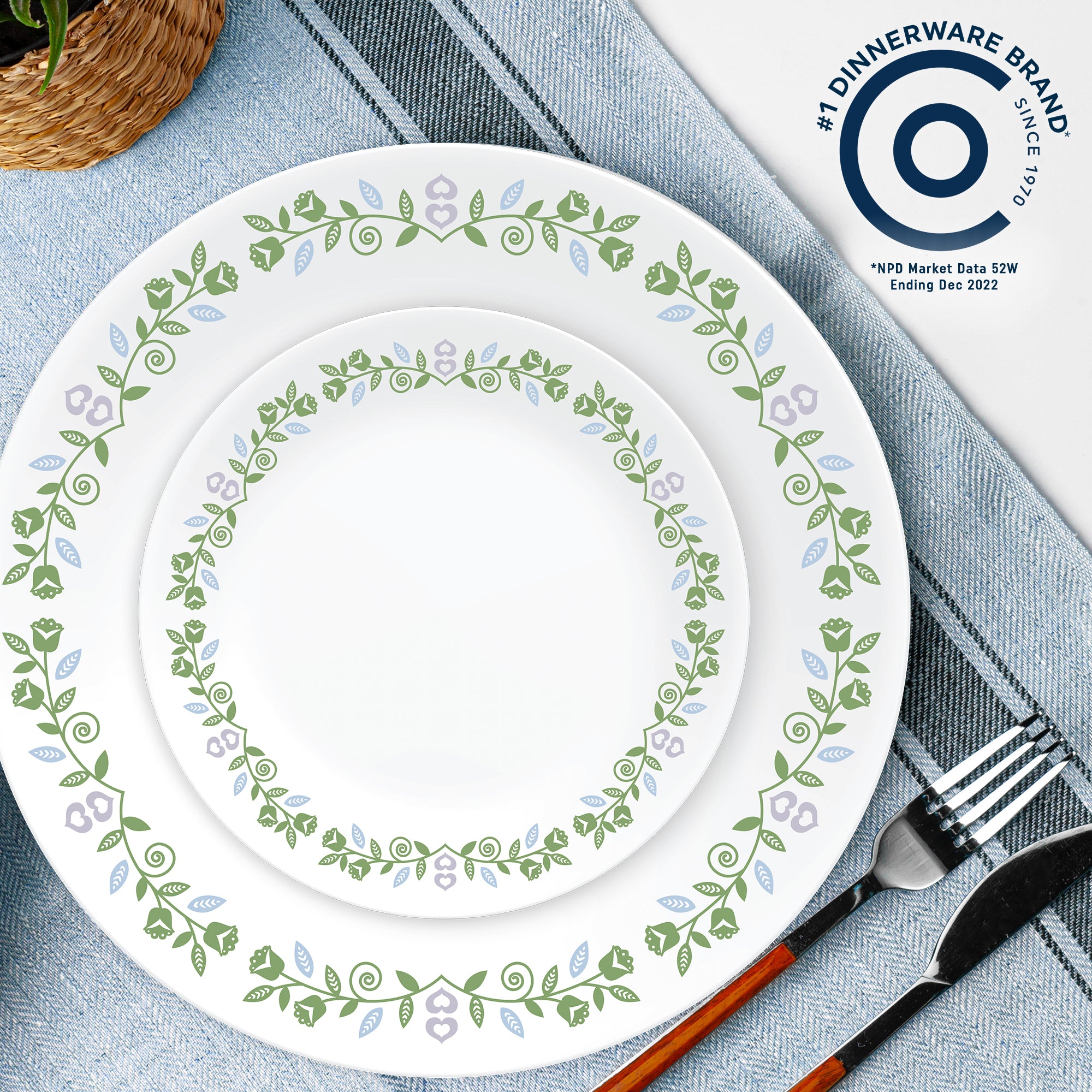 Corelle® Bryndle 12-Piece Glass Dinnerware Set. Service for 4 - Image 3