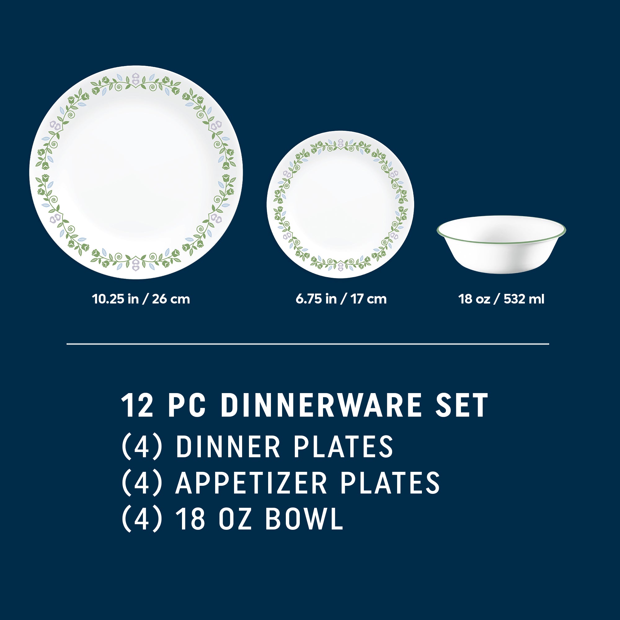Corelle® Bryndle 12-Piece Glass Dinnerware Set. Service for 4 - Image 2