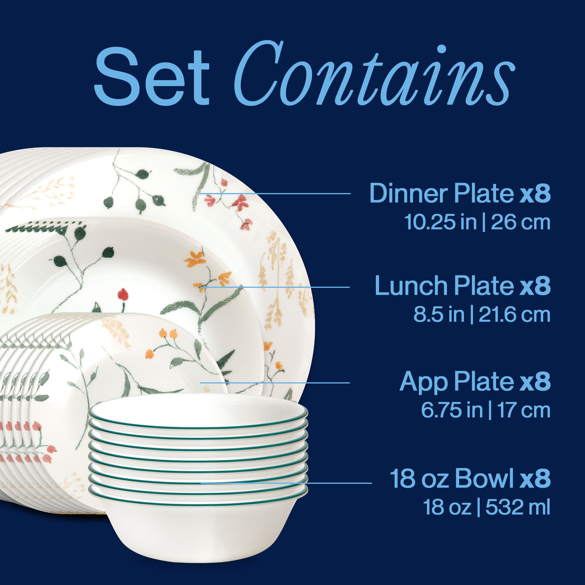 Corelle® Wildflower Scatter 32-piece Dinnerware Set. Service for 8 - Image 3