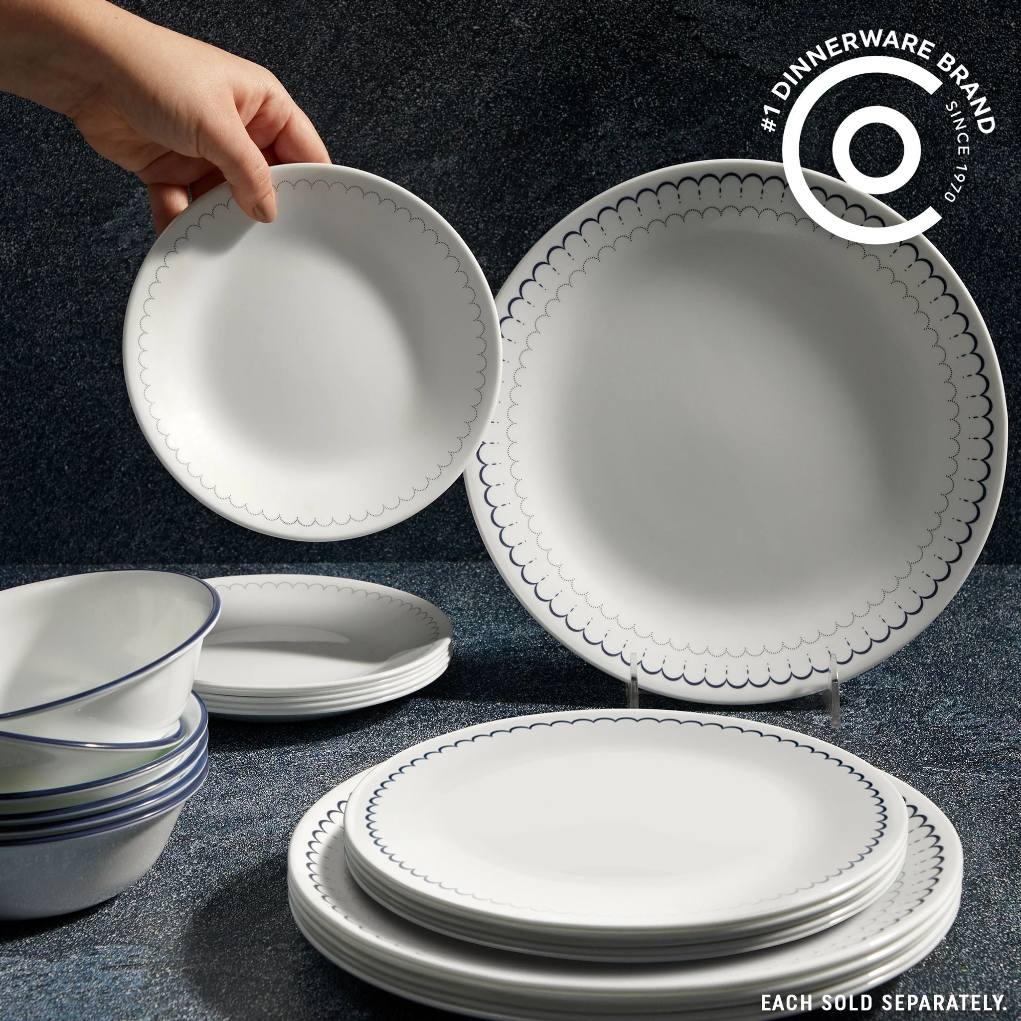 Corelle® Caspian Lace 8.5 Lunch Plate. 6 pack - Image 4
