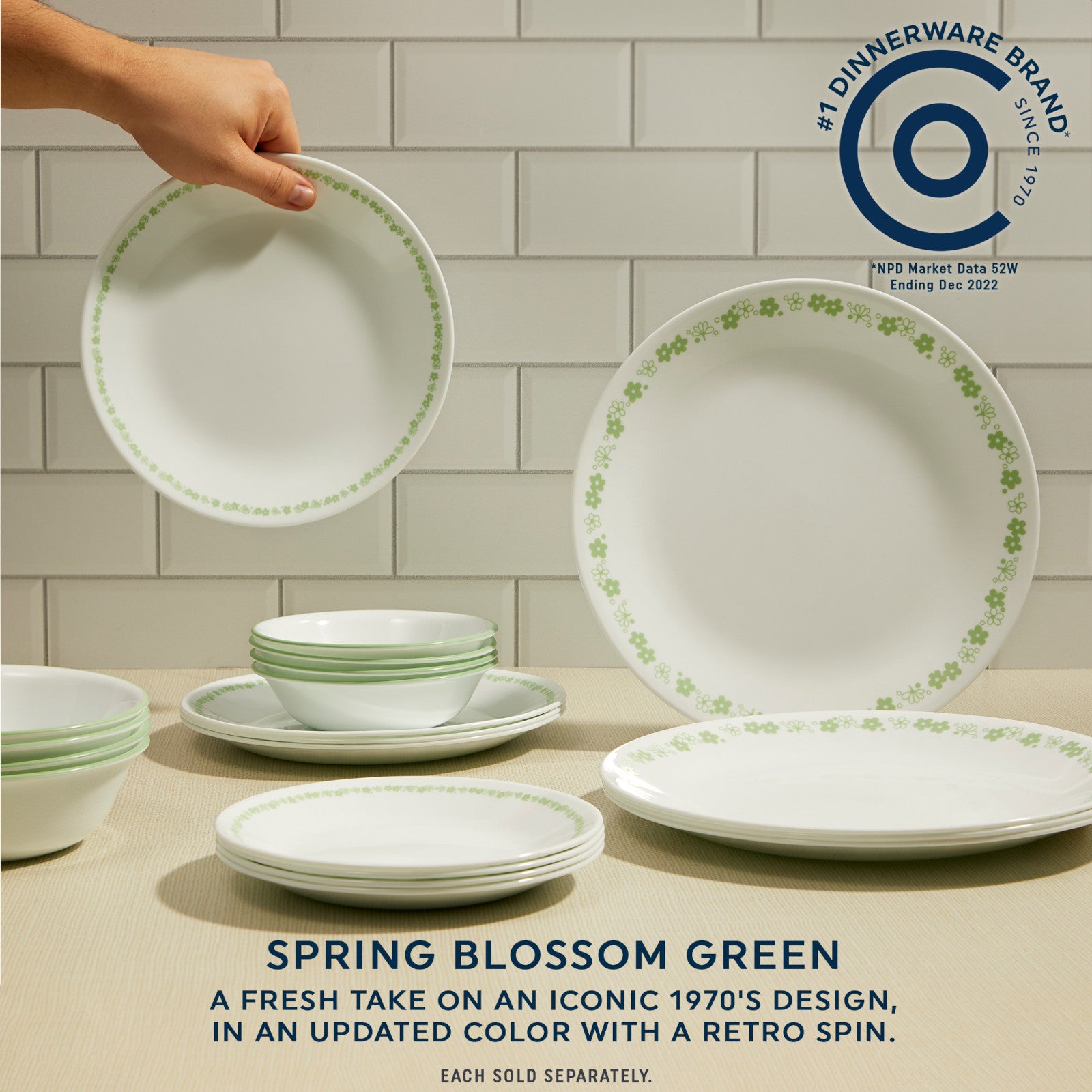Corelle® Spring Blossom Green 10-ounce Bowl - Image 2