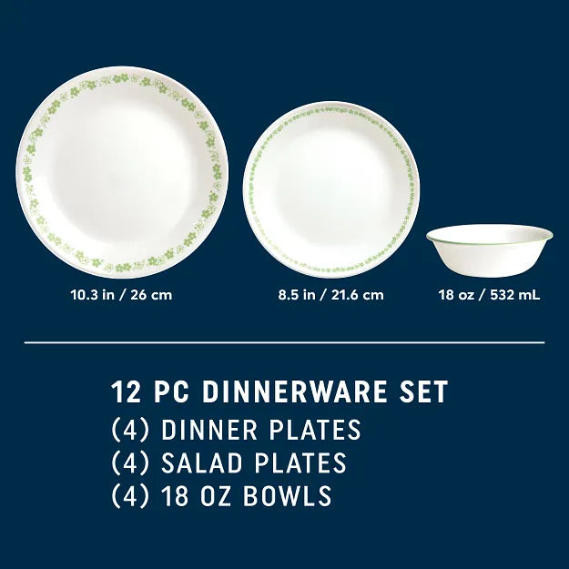 Corelle® Spring Blossom Green 12-piece Dinnerware Set. Service for 4 - Image 2