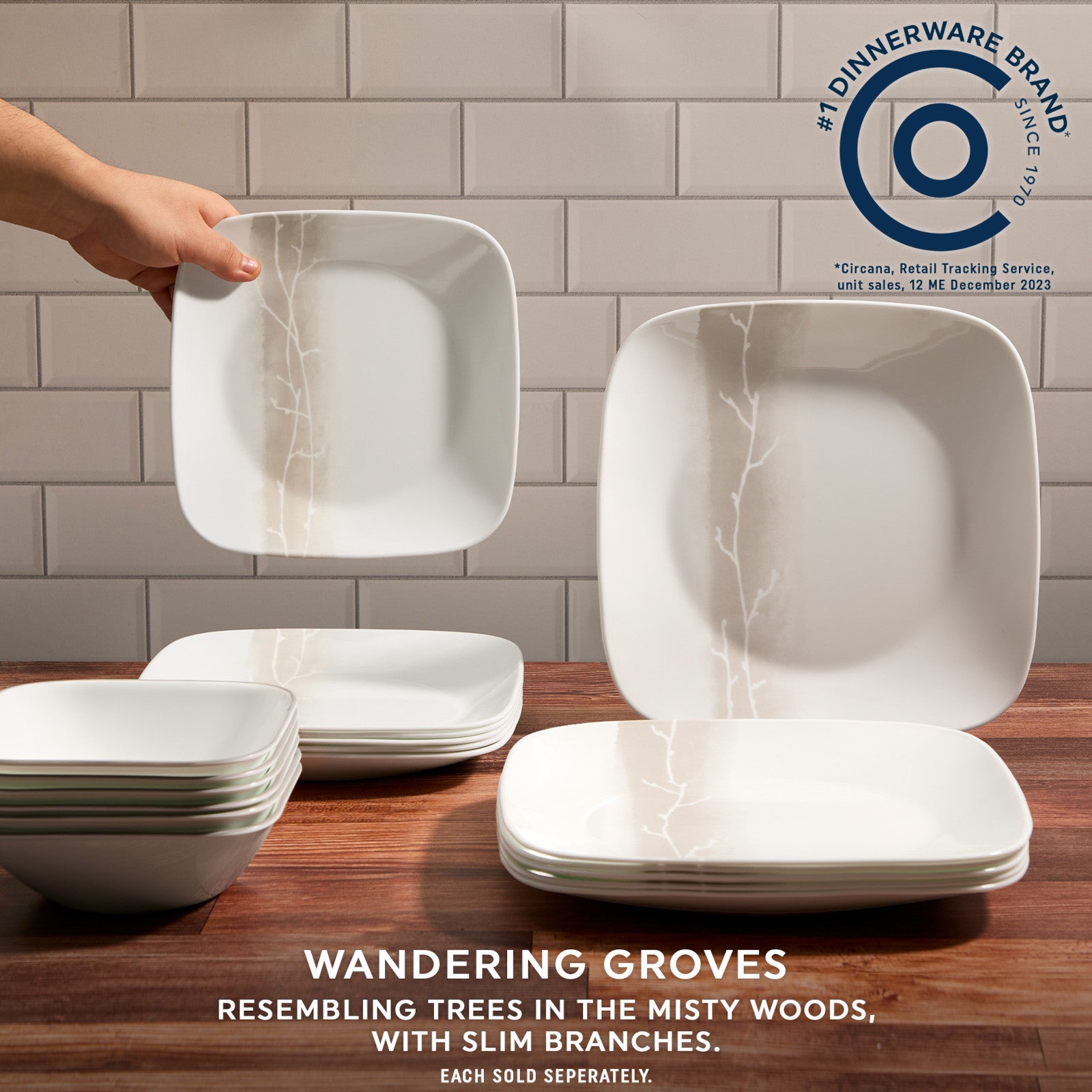 Corelle® Square Wandering Grove 10.5 Dinner Plate - Image 2