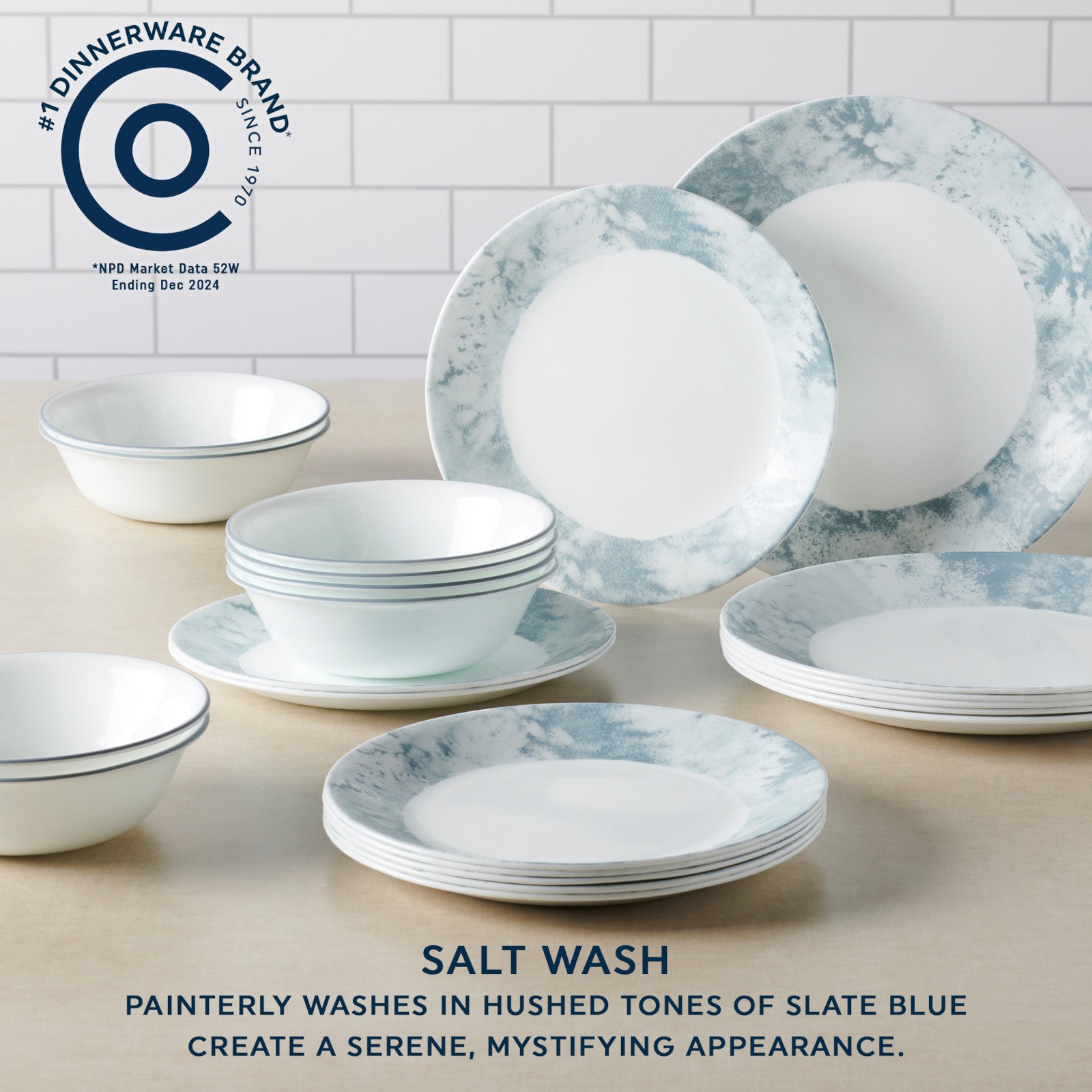 Corelle® Salt Wash 12-piece Dinnerware Set. Service for 4 - Image 3