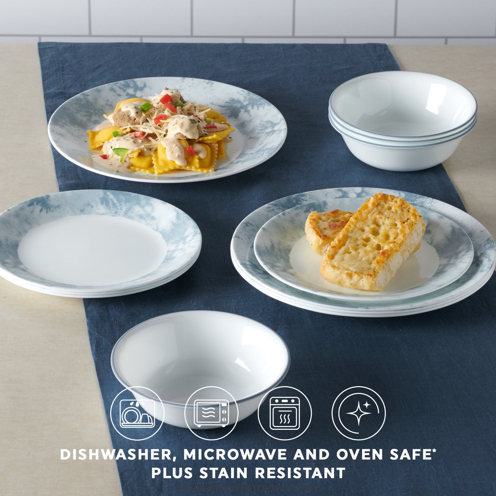 Corelle® Salt Wash 12-piece Dinnerware Set. Service for 4 - Image 4